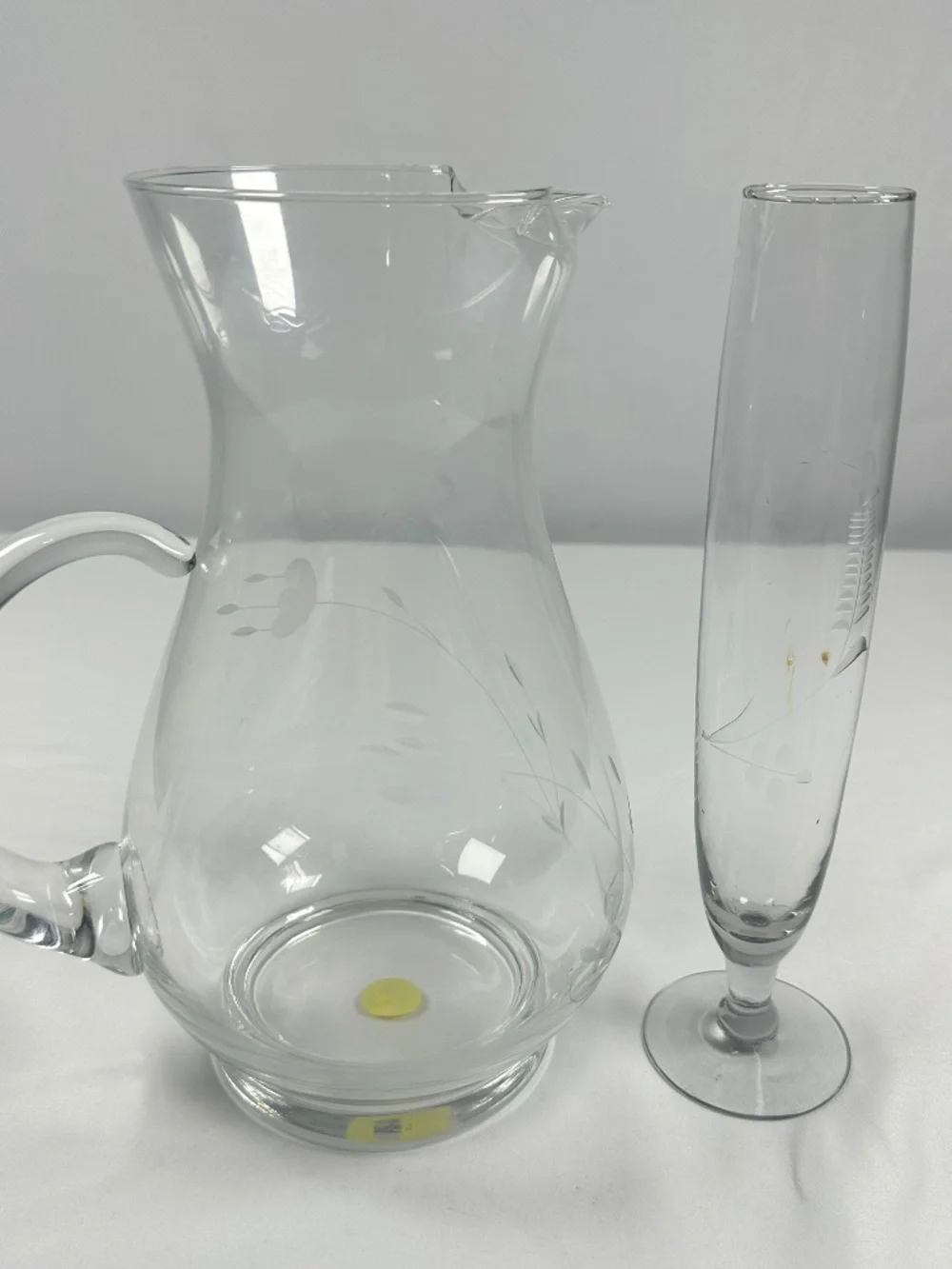 Vintage Princess House, Heritage Crystal Pitcher and  10 Inch Bud Vase Set
